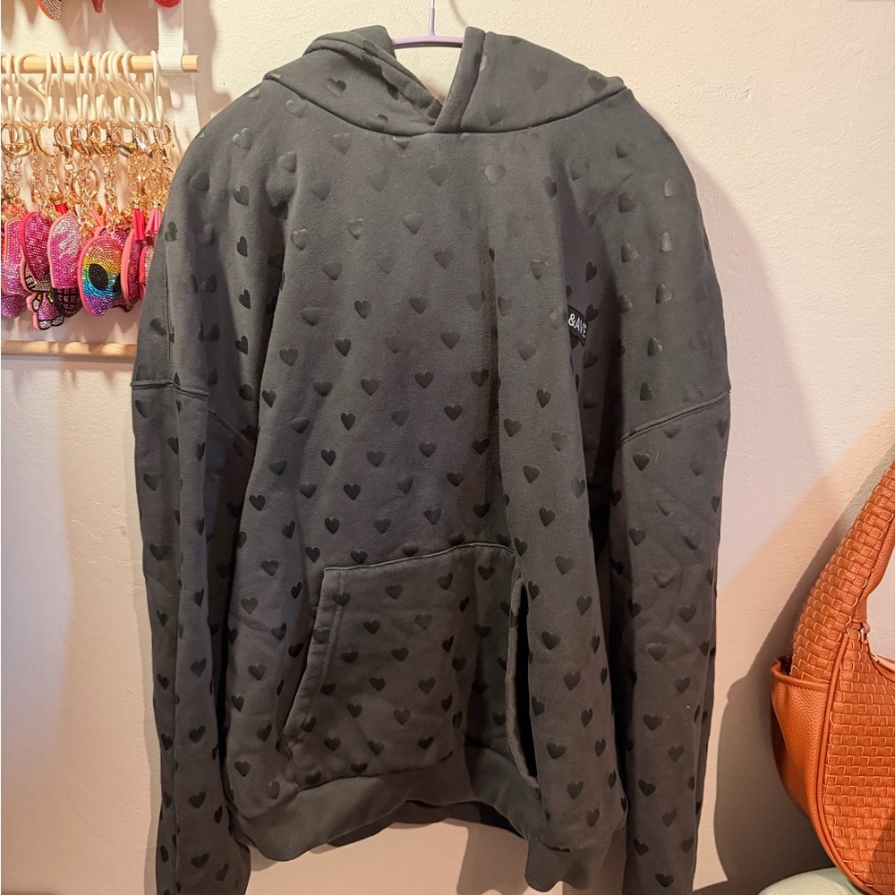 AMPERSAND AVE black Heart Print Hoodie